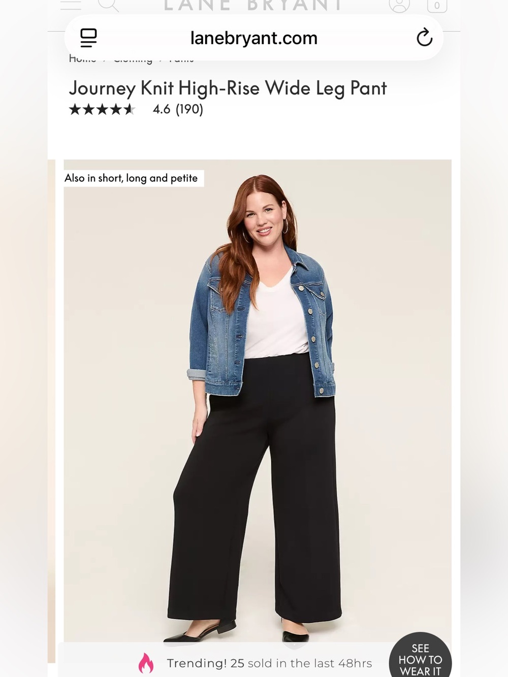 Lane Bryant journey wide leg pants